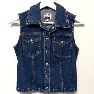 Iceberg Jeans • 38 • Vintage Denim Jean Snap Button Vest